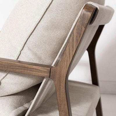 Modern Wooden Lounge Chair em cor natural/nozes para decoração de sala de estar