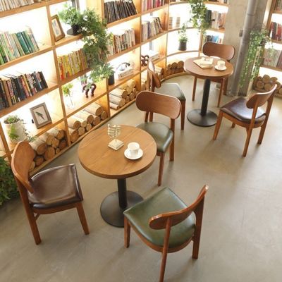 Hotel Restaurante Cadeira de Sala de Jantar de Madeira Nórdica Sem Braços com Estrama de Madeira de Borracha