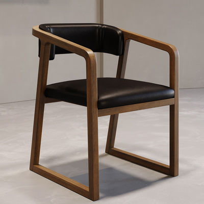 Cadeira de jantar de madeira de borracha personalizável para restaurante Design moderno e durável