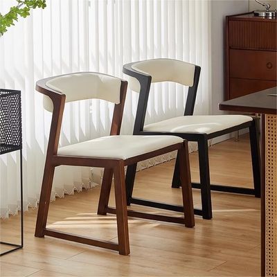 Cadeira de jantar de madeira de borracha personalizável para restaurante Design moderno e durável