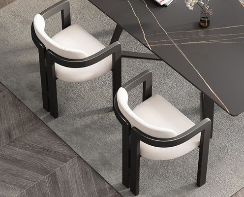 Cadeira de sala de estar Cadeiras de madeira Moderno Design de amostras Assento macio Veludo de lã de cordeiro Sala de jantar para embalagem de correio