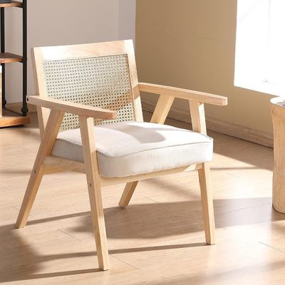 Cadeiras de madeira para sala de estar e hotel Design moderno Assento macio Cadeira de sala de jantar de madeira maciça de rotão
