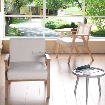 Sala de estar e hotel Sofá de madeira maciça cadeira de madeira W69 * D76 * H79CM com assento macio Design moderno Um assento