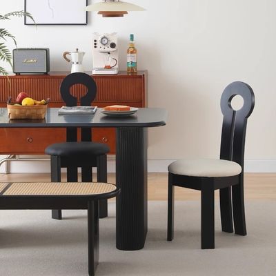 Hotel Restaurante Mobiliário Confortável Cadeira de jantar de madeira maciça com almofada de tecido W40*D47*H90CM