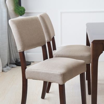 Cadeira de jantar de madeira maciça de tecido colorido perfeita para mobiliário de hotel / sala de jantar / restaurante
