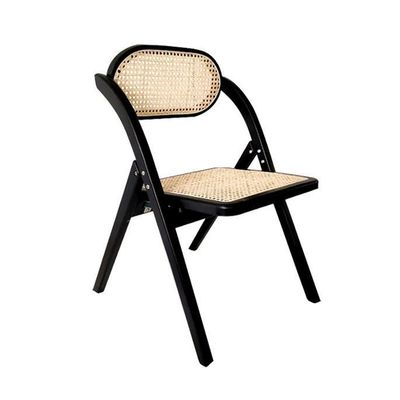 Cadeira de jantar moderna de estilo nórdico feita de madeira maciça e dobrável para restaurante