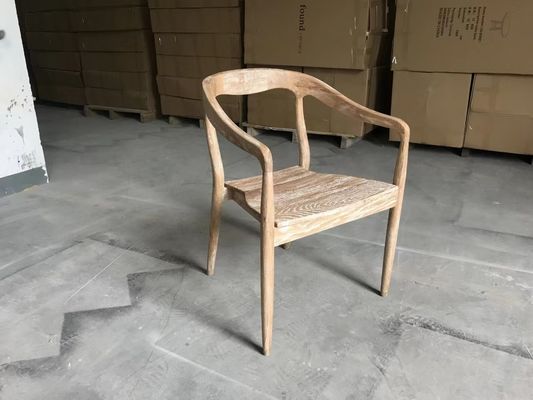 Assento de braço de madeira maciça cadeira de jantar em estilo banquete clássico para casamento de hotel