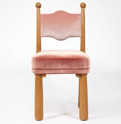 Desenho nórdico francês Moderno Madeira maciça de um assento Lana de cordeiro Sala de jantar Cadeiras de madeira