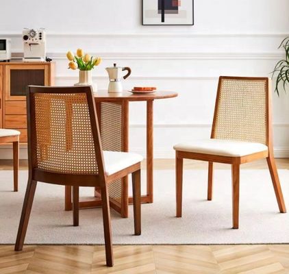 NC/PU Finish de pintura de madeira cadeira de jantar estofada para design nórdico moderno e estilo de madeira maciça