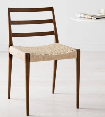 Quadro de madeira maciça Desenhos personalizados Vintage Hotel Cadeira de jantar de cordão tecido para eventos