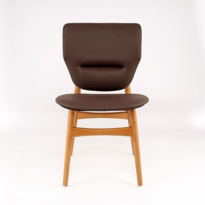 Mobiliário moderno de sala de jantar Cadeira de madeira de couro estofada em design tradicional e cor personalizada