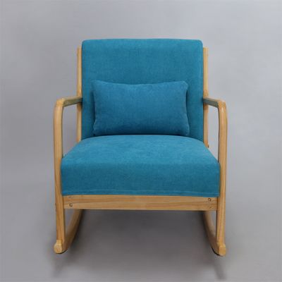 Quadro de madeira maciça de meados do século moderno de tecido de veludo Sofá balançador cadeira para estilo de design de sala de estar de luxo