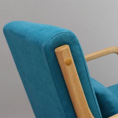 Quadro de madeira maciça de meados do século moderno de tecido de veludo Sofá balançador cadeira para estilo de design de sala de estar de luxo