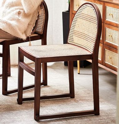 Casa Mobiliário Madeira Sólida Natural Luxo Cadeira de Rattan para Restaurante Moderno