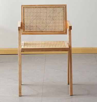 Hotéis Restaurantes Mobiliário Quente Cadeiras de jantar de madeira sólida nórdica com enxaguante de Rattan em alta demanda