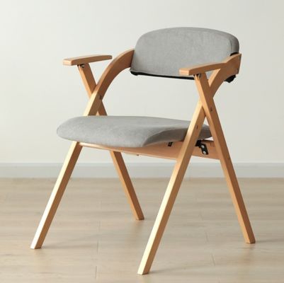 Cadeiras de madeira natural sólida para sala de jantar moderna com moldura de madeira de borracha / madeira de cinza