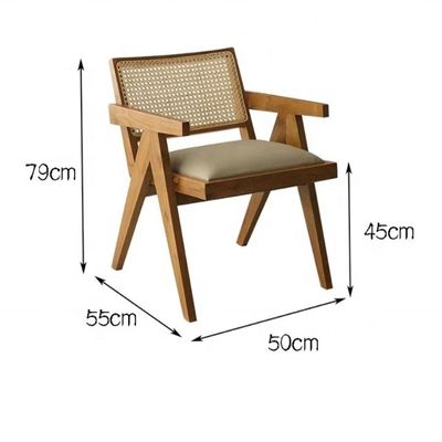 Design específico de cadeira de jantar Mobiliário doméstico Cadeira de rotão com embalagem de correio e madeira maciça estofada