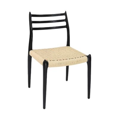 Cadeira de cordas de madeira maciça sem braços Cadeira de conforto Sala de jantar Sala de estar Cadeira de cordas Mobiliário com NO dobrado