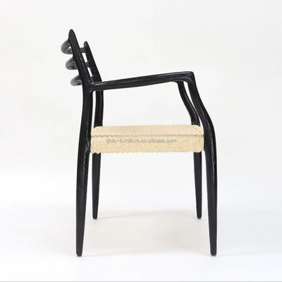 Cadeira de mesa de madeira maciça Mobiliário W64*D50.5*H77CM Cadeira de cabo de papel tecido à mão para o exterior dentro de embalagem de correio Y