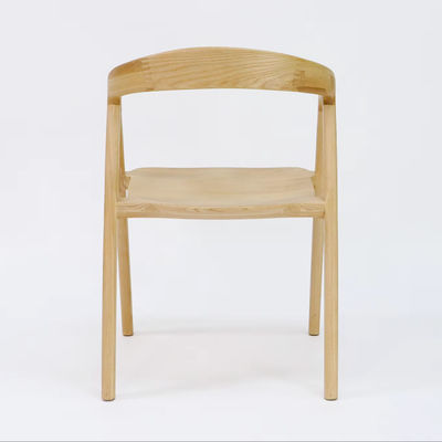 Cadeira de jantar de madeira maciça com acabamento de nitrolacquer e sem design dobrado em madeira de cinza razoável
