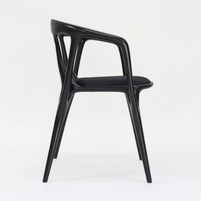 2024 Vintage Nitrolacquer Finish Madeira Artística Mobiliário personalizado Tecido Estofado Cadeira de jantar para restaurante