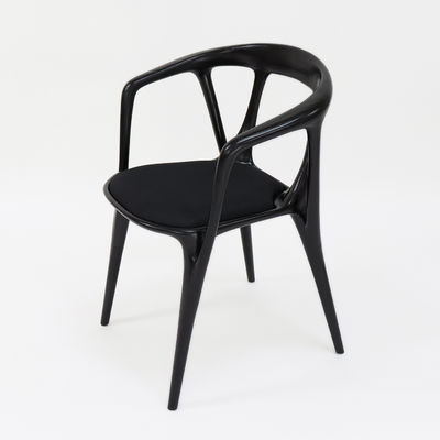 2024 Vintage Nitrolacquer Finish Madeira Artística Mobiliário personalizado Tecido Estofado Cadeira de jantar para restaurante