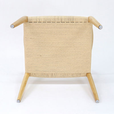 Mobiliário de edifícios de escritório Cadeira de jantar de madeira maciça de cordão tecido à mão com acabamento de nitrolaque em estilo nórdico