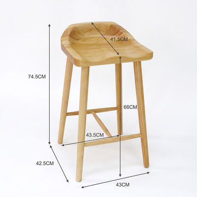 Cadeira de barras de madeira maciça para bar e mobiliário doméstico em estilo nórdico