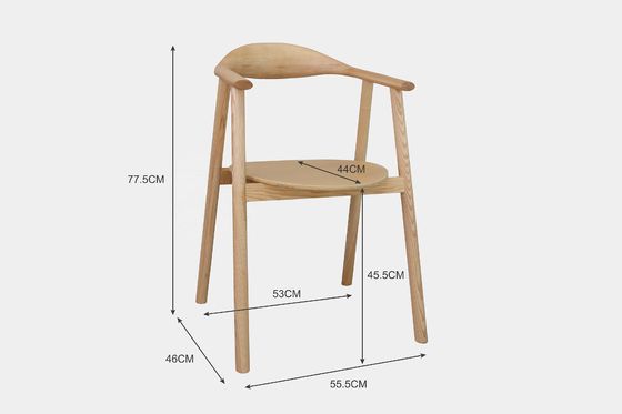 Assento de mesa de madeira maciça de cinzas para mobiliário doméstico em restaurante moderno