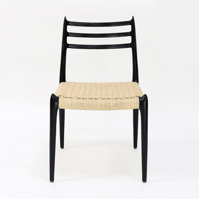 Cadeira de jantar de madeira de cordão fabricada à mão, feita de madeira sólida natural para móveis