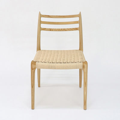 Cadeira de jantar de cordão tecida à mão para restauração de madeira sólida e construção de madeira de cinzas/borracha