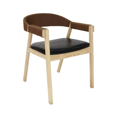 Instalações de lazer Cadeira de jantar de madeira maciça para restaurante Cordão tecido à mão Simplicidade geral Mobiliário doméstico