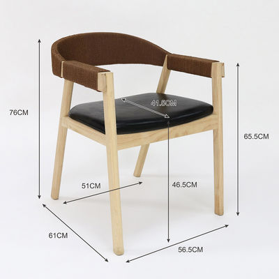 Instalações de lazer Cadeira de jantar de madeira maciça para restaurante Cordão tecido à mão Simplicidade geral Mobiliário doméstico
