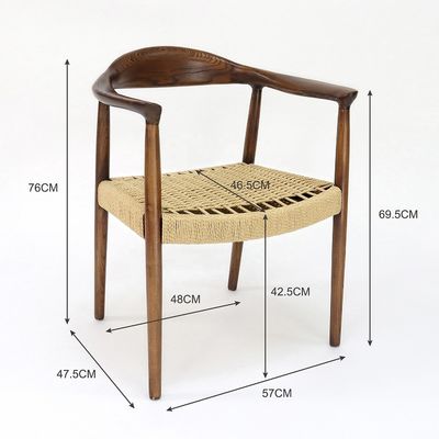 Cadeira de apoio de braço Kennedy personalizada Moderno estilo nórdico Presidente de madeira maciça Cadeira de jantar para restaurante e café