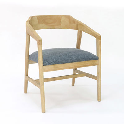 Mobiliário moderno para casa Cadeira de jantar de madeira maciça para restaurante Hotel Quadro Material cinza/madeira de borracha