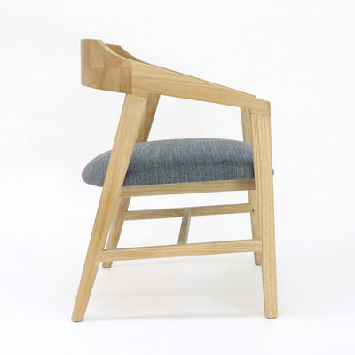 Mobiliário moderno para casa Cadeira de jantar de madeira maciça para restaurante Hotel Quadro Material cinza/madeira de borracha