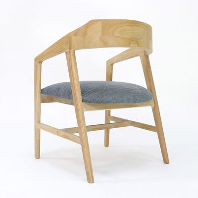Mobiliário moderno para casa Cadeira de jantar de madeira maciça para restaurante Hotel Quadro Material cinza/madeira de borracha