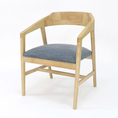 Mobiliário moderno para casa Cadeira de jantar de madeira maciça para restaurante Hotel Quadro Material cinza/madeira de borracha
