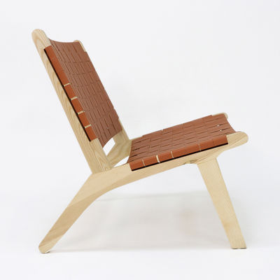 Moderno Design Nordic Luxury Lounge Chair PU Couro de Madeira Sólida Sofá de lazer