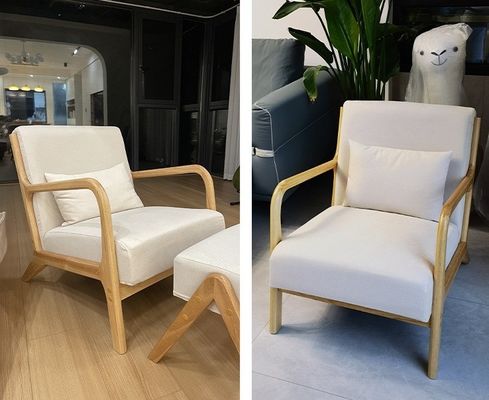 Mobiliário para o lar moderno nórdico Luxury Lounge Chair Solid Wood Recreational Sofa Chair For Living Room
