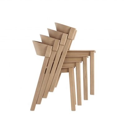 Serviço OEM aceito Sala de jantar nórdica moderna Cadeira em madeira maciça curva antiga empilhável totalmente montada com e OEM