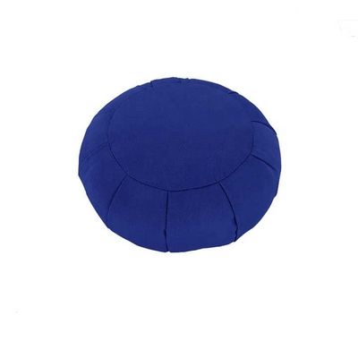 Modern Dark Blue Cotton Canvas Tecido cadeira de jantar com Bolster Buckwheat casca e madeira sólida