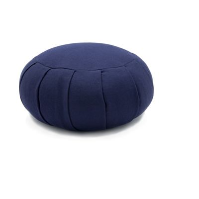 Modern Dark Blue Cotton Canvas Tecido cadeira de jantar com Bolster Buckwheat casca e madeira sólida