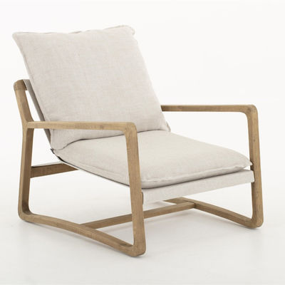 Solid Wood Nordic Lounge Leisure KD Disassembly Sofa Cadeira Para sala de estar com modelo de design de estrutura de madeira natural