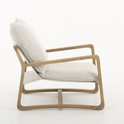 Solid Wood Nordic Lounge Leisure KD Disassembly Sofa Cadeira Para sala de estar com modelo de design de estrutura de madeira natural