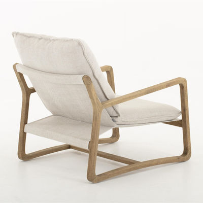 Solid Wood Nordic Lounge Leisure KD Disassembly Sofa Cadeira Para sala de estar com modelo de design de estrutura de madeira natural
