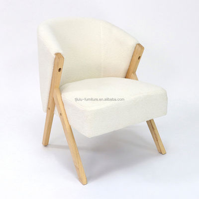 Sofá Natural de Madeira Sólida Cadeira Nordic Design para Mobiliário de Sala de estar Cor Natural Estilo de lazer