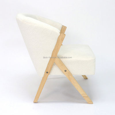 Sofá Natural de Madeira Sólida Cadeira Nordic Design para Mobiliário de Sala de estar Cor Natural Estilo de lazer