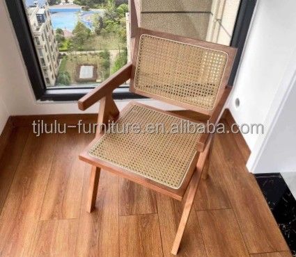 Madeira maciça e tapiçaria de rotão cadeira de jantar nórdica para restaurante design de móveis modernos para casa