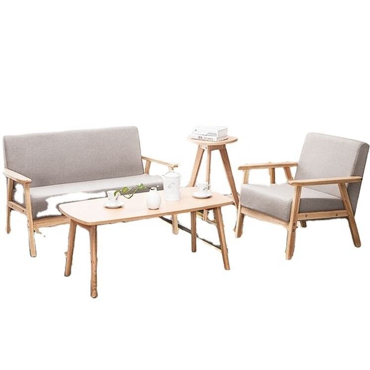 Sofá de madeira para sala de estar estilo seccional e aceitação OEM incluído no design